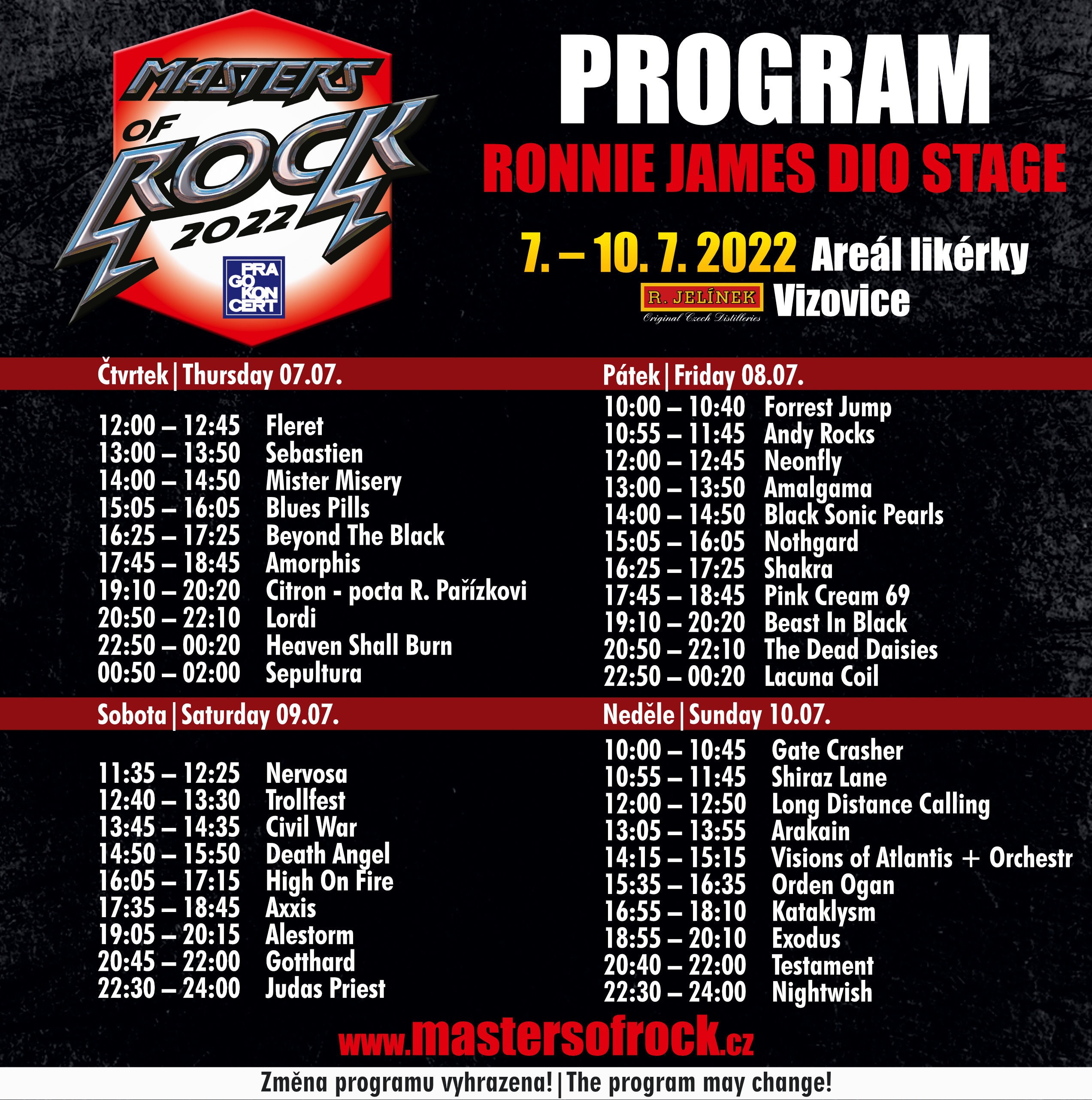 We are announcing the MASTERS OF ROCK 2022 festival program! | Masters of  Rock